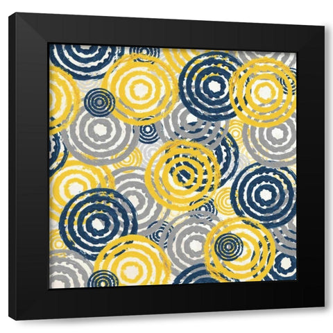 New Circles 1 Black Modern Wood Framed Art Print with Double Matting by Soave, Alicia