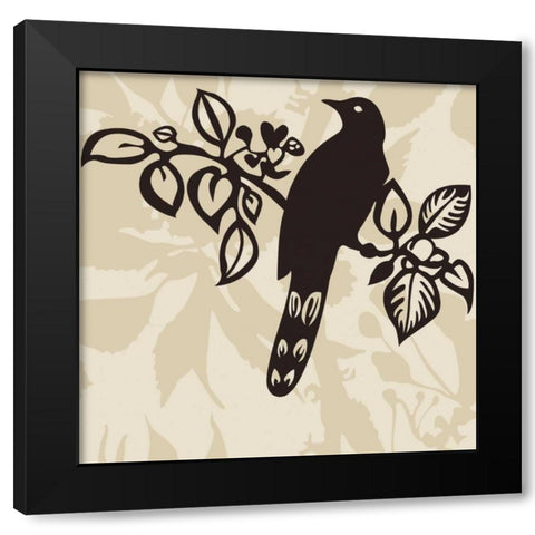 Song Bird 1 Black Modern Wood Framed Art Print by Svane, Jette