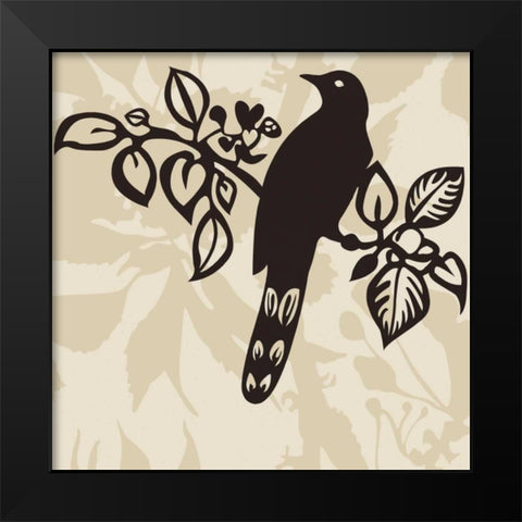 Song Bird 1 Black Modern Wood Framed Art Print by Svane, Jette