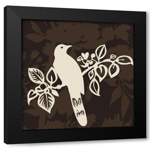 Song Bird 2 Black Modern Wood Framed Art Print by Svane, Jette