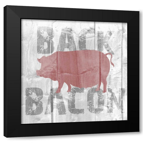 Back Bacon Black Modern Wood Framed Art Print by Soave, Alicia