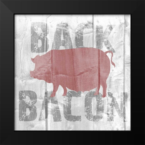Back Bacon Black Modern Wood Framed Art Print by Soave, Alicia