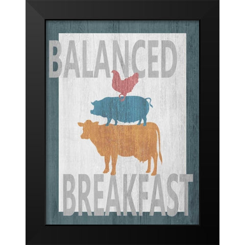 Balanced Breakfast One Black Modern Wood Framed Art Print by Soave, Alicia