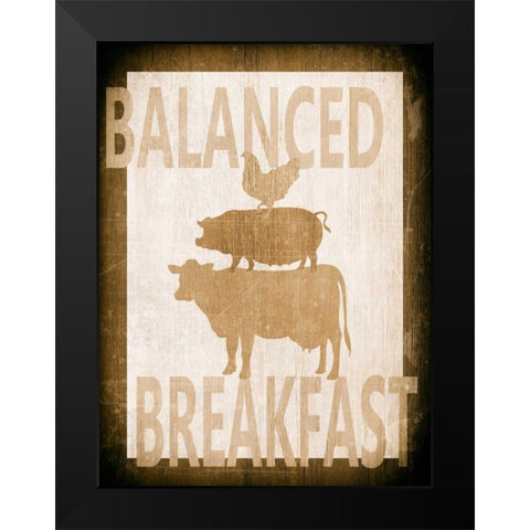 Balanced Breakfast Two Black Modern Wood Framed Art Print by Soave, Alicia
