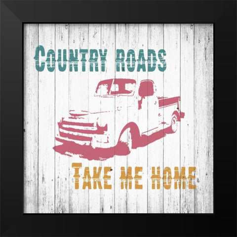 Country Roads Black Modern Wood Framed Art Print by Soave, Alicia