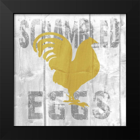 Scrambled Eggs Black Modern Wood Framed Art Print by Soave, Alicia