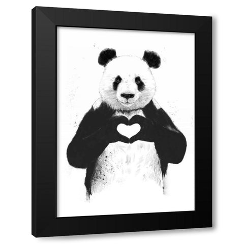 All You Need Is Love Black Modern Wood Framed Art Print with Double Matting by Solti, Balazs