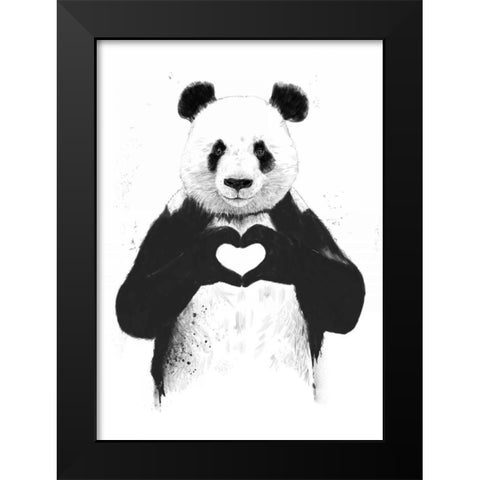 All You Need Is Love Black Modern Wood Framed Art Print by Solti, Balazs