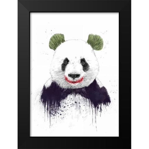 Joker Face Black Modern Wood Framed Art Print by Solti, Balazs