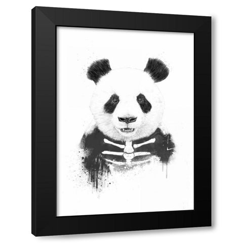 Zombie Panda Black Modern Wood Framed Art Print with Double Matting by Solti, Balazs