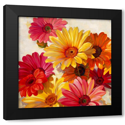 Daisies for Spring Black Modern Wood Framed Art Print with Double Matting by Styles, Emma