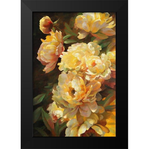 Peonies for Springtime Black Modern Wood Framed Art Print by Styles, Emma