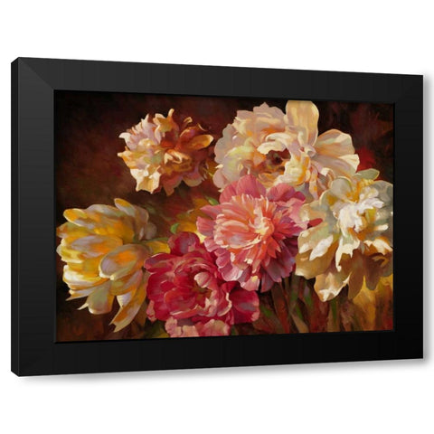 Peonies in Pastel Black Modern Wood Framed Art Print by Styles, Emma