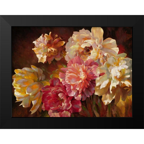Peonies in Pastel Black Modern Wood Framed Art Print by Styles, Emma