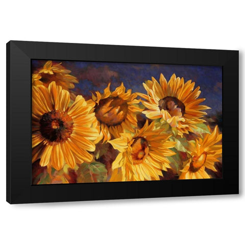 Sunflower Black Modern Wood Framed Art Print by Styles, Emma
