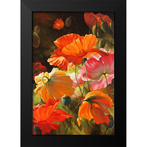 Springtime Blossoms Black Modern Wood Framed Art Print by Styles, Emma