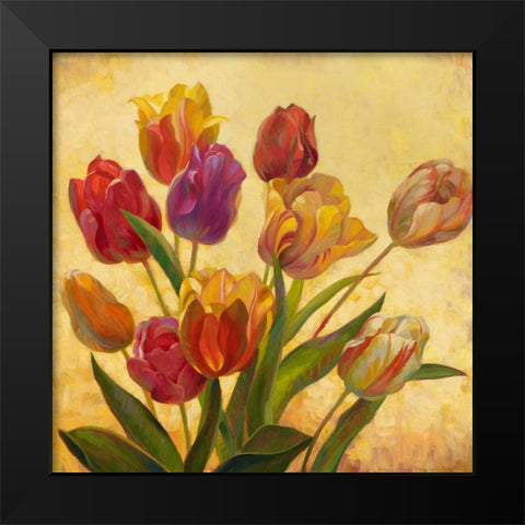 Tulip Bouquet Black Modern Wood Framed Art Print by Styles, Emma