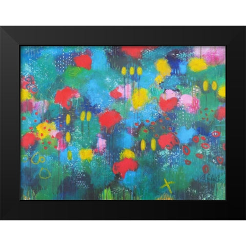 Hide and Seek Black Modern Wood Framed Art Print by Schueler, Anna
