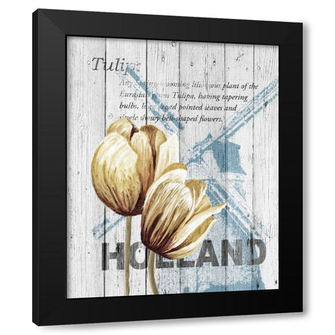 Holland Tulips Black Modern Wood Framed Art Print by Soave, Alicia