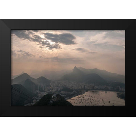 Sugar Loaf, Rio de Janeiro, Brazil Black Modern Wood Framed Art Print by Silver, Richard