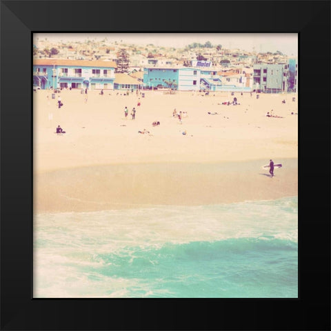 Motel Black Modern Wood Framed Art Print by Soffia, Myan