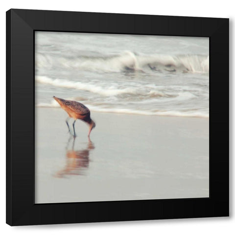 Soft Sea Black Modern Wood Framed Art Print with Double Matting by Soffia, Myan
