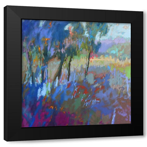 Color Field 44 Black Modern Wood Framed Art Print with Double Matting by Schmidt, Jane