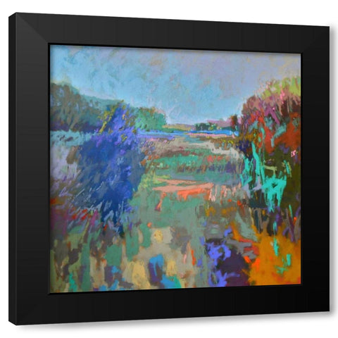 Color Field 45 Black Modern Wood Framed Art Print with Double Matting by Schmidt, Jane
