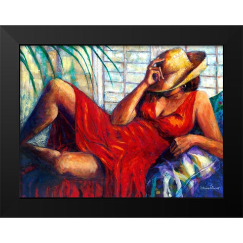 Chilling Black Modern Wood Framed Art Print by Stewart, Monica