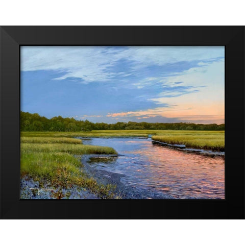 Evening Downs Black Modern Wood Framed Art Print by Sullivan, Kent