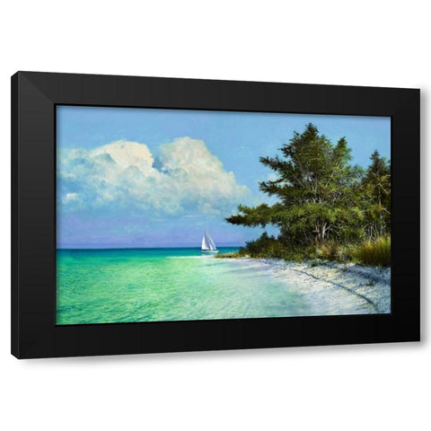 Cayo Costa Beach Black Modern Wood Framed Art Print by Sullivan, Kent