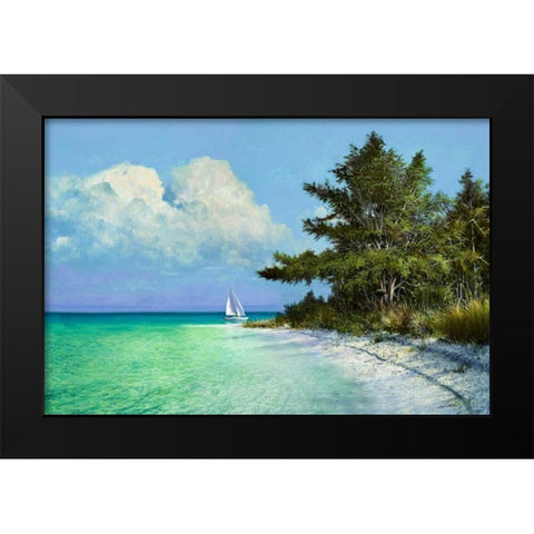 Cayo Costa Beach Black Modern Wood Framed Art Print by Sullivan, Kent