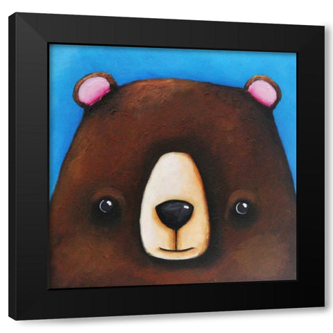 The Black Bear Black Modern Wood Framed Art Print with Double Matting by Stewart, Lucia