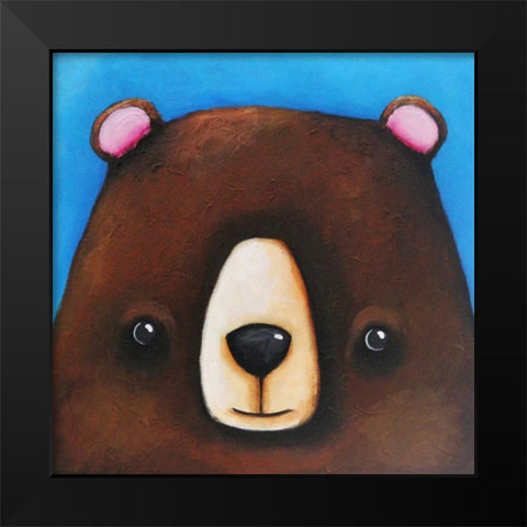 The Black Bear Black Modern Wood Framed Art Print by Stewart, Lucia