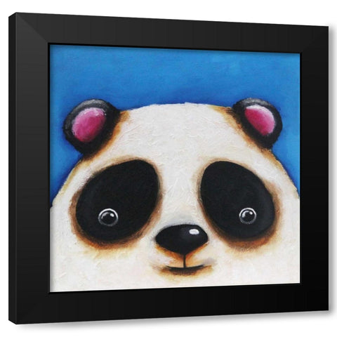 The Panda Bear Black Modern Wood Framed Art Print by Stewart, Lucia