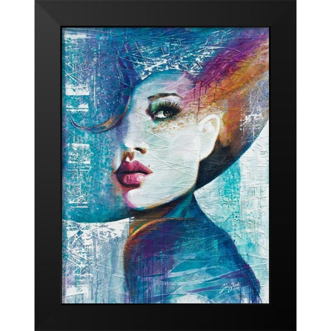 Angie Black Modern Wood Framed Art Print by Staples, Colin John