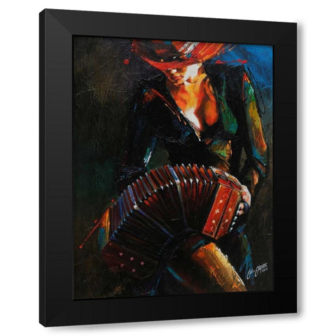 Reina del Bandoneon Black Modern Wood Framed Art Print with Double Matting by Staples, Colin John