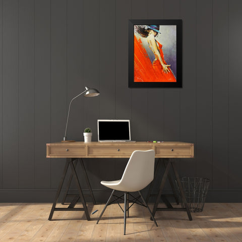 Rubi Black Modern Wood Framed Art Print by Staples, Colin John