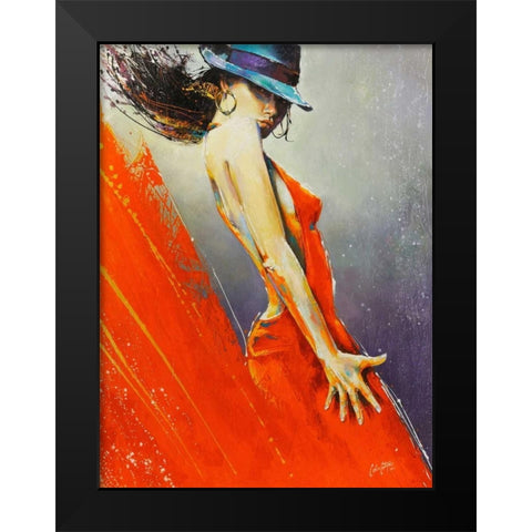 Rubi Black Modern Wood Framed Art Print by Staples, Colin John