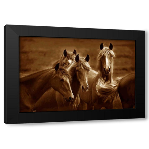 Bad Girls Black Modern Wood Framed Art Print by Stromberg, Tony