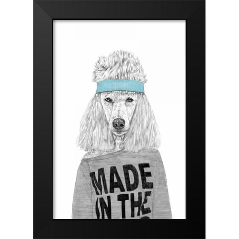 80s Bitch Black Modern Wood Framed Art Print by Solti, Balazs