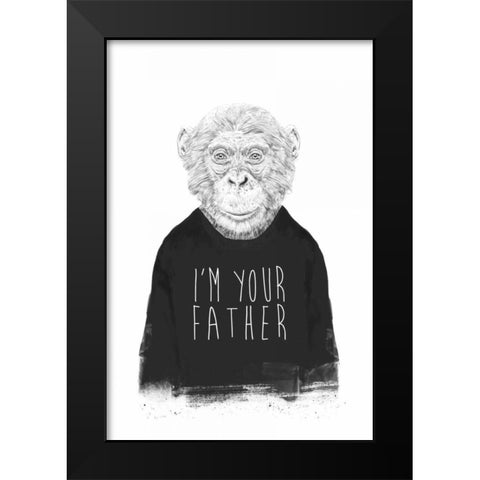 Im Your Father Black Modern Wood Framed Art Print by Solti, Balazs