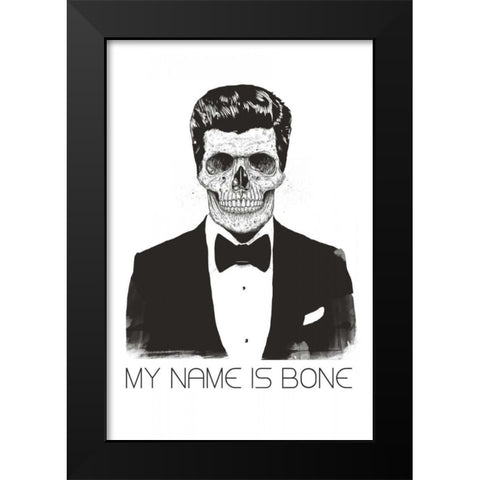 My Name is Bone Black Modern Wood Framed Art Print by Solti, Balazs