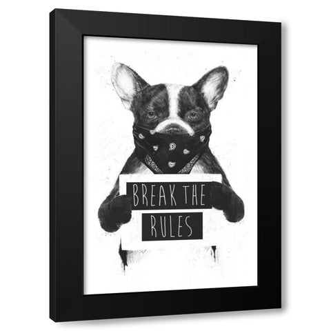 Rebel Dog Black Modern Wood Framed Art Print by Solti, Balazs