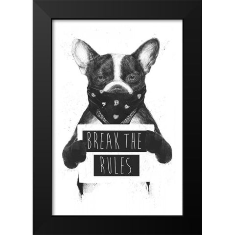 Rebel Dog Black Modern Wood Framed Art Print by Solti, Balazs