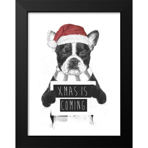 Xmas is Coming Black Modern Wood Framed Art Print by Solti, Balazs