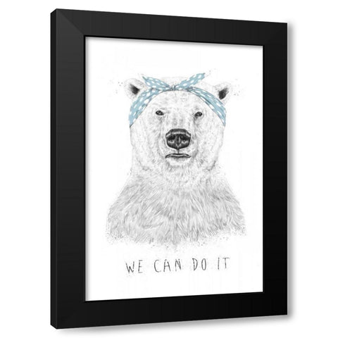 We Can Do It Black Modern Wood Framed Art Print by Solti, Balazs