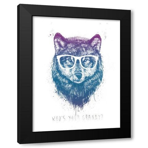 Whos Your Granny Black Modern Wood Framed Art Print by Solti, Balazs