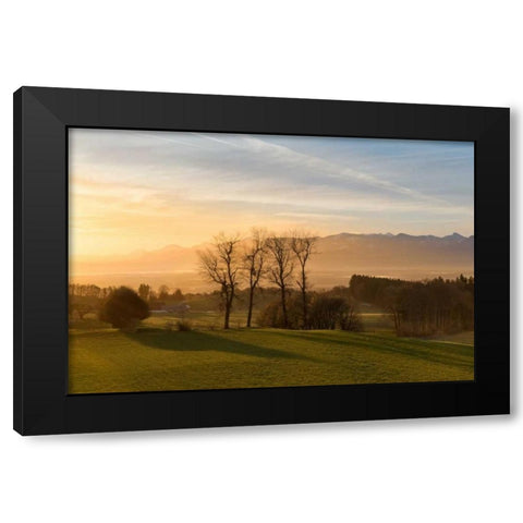 Soothing Light Black Modern Wood Framed Art Print by Schneidersmann, Anne