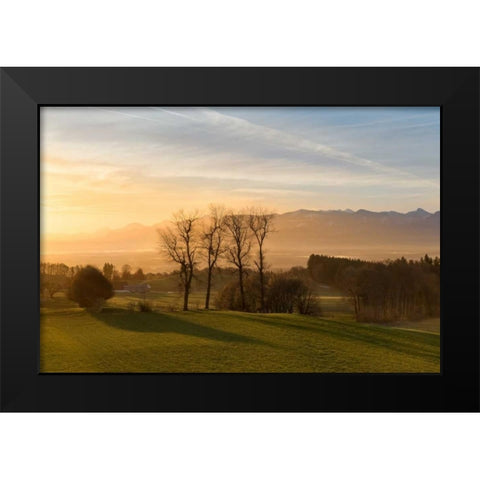 Soothing Light Black Modern Wood Framed Art Print by Schneidersmann, Anne